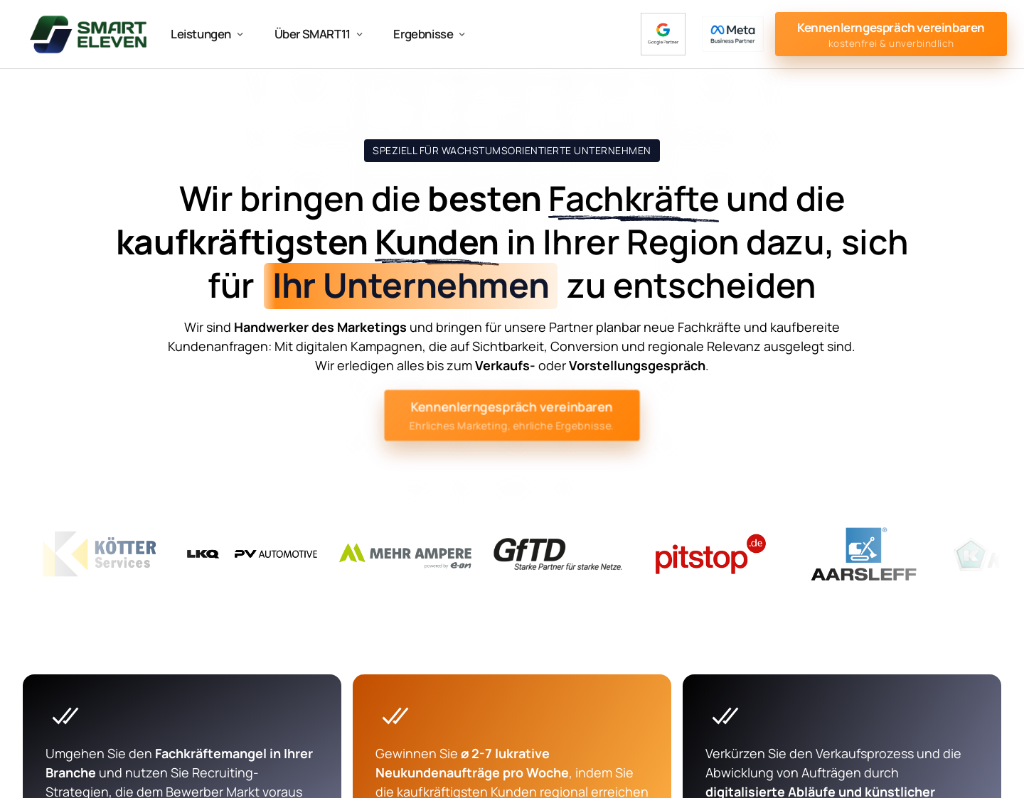 Aktuelle Website-Vorschau von SMART11 Webdesign & SEO Agentur