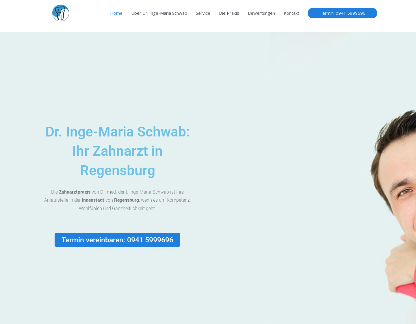 Aktuelle Website-Vorschau von Zahnarzt Regensburg.