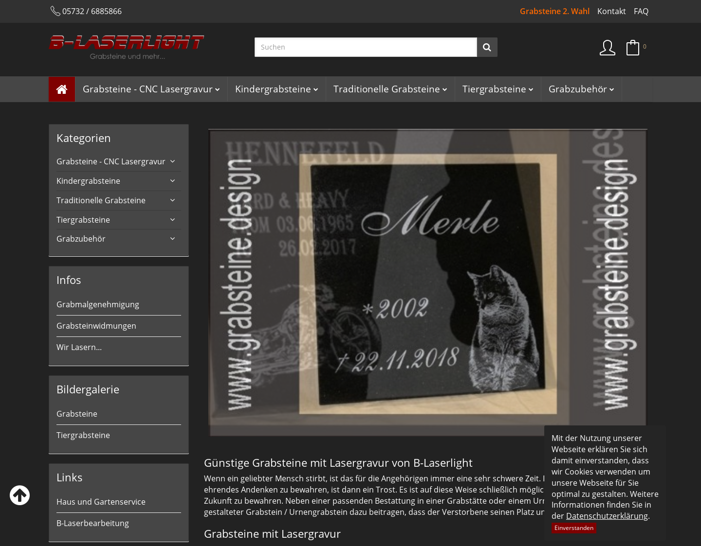 Aktuelle Website-Vorschau von Günstige Grabsteine