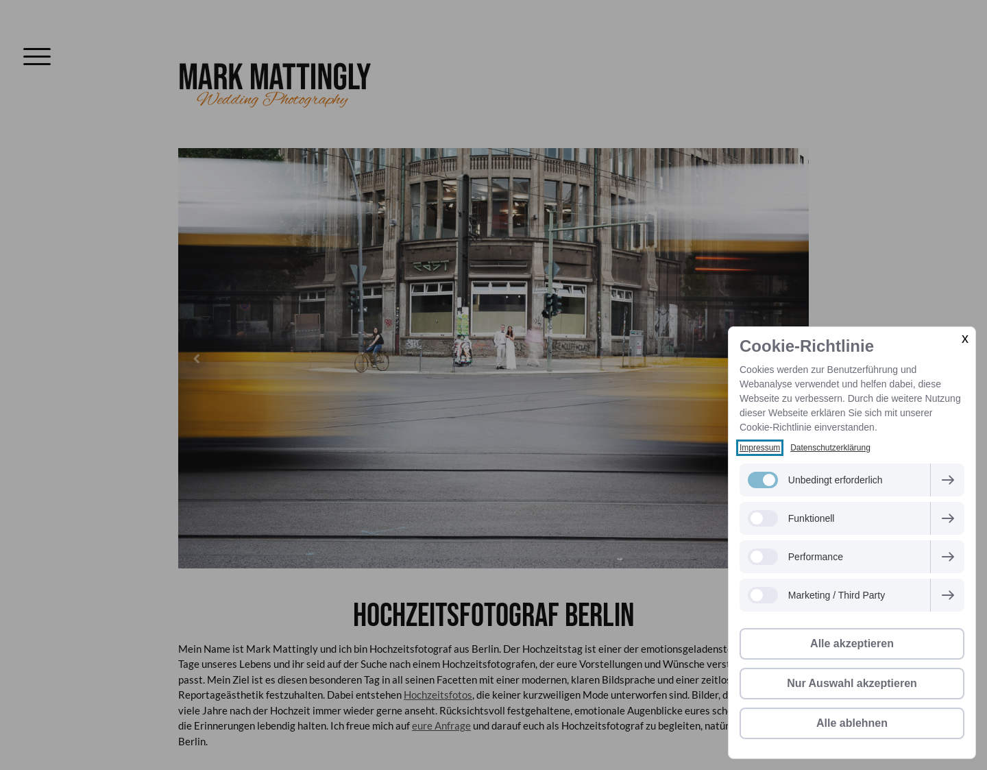 Aktuelle Website-Vorschau von Hochzeitsfotograf Berlin