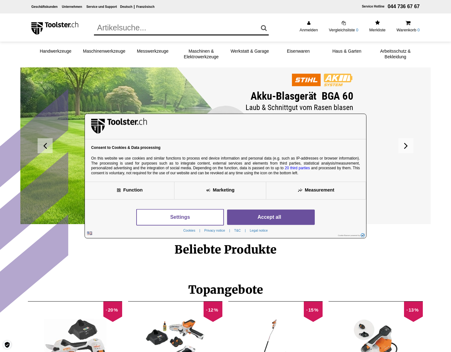 Aktuelle Website-Vorschau von Qualitätswerkzeuge