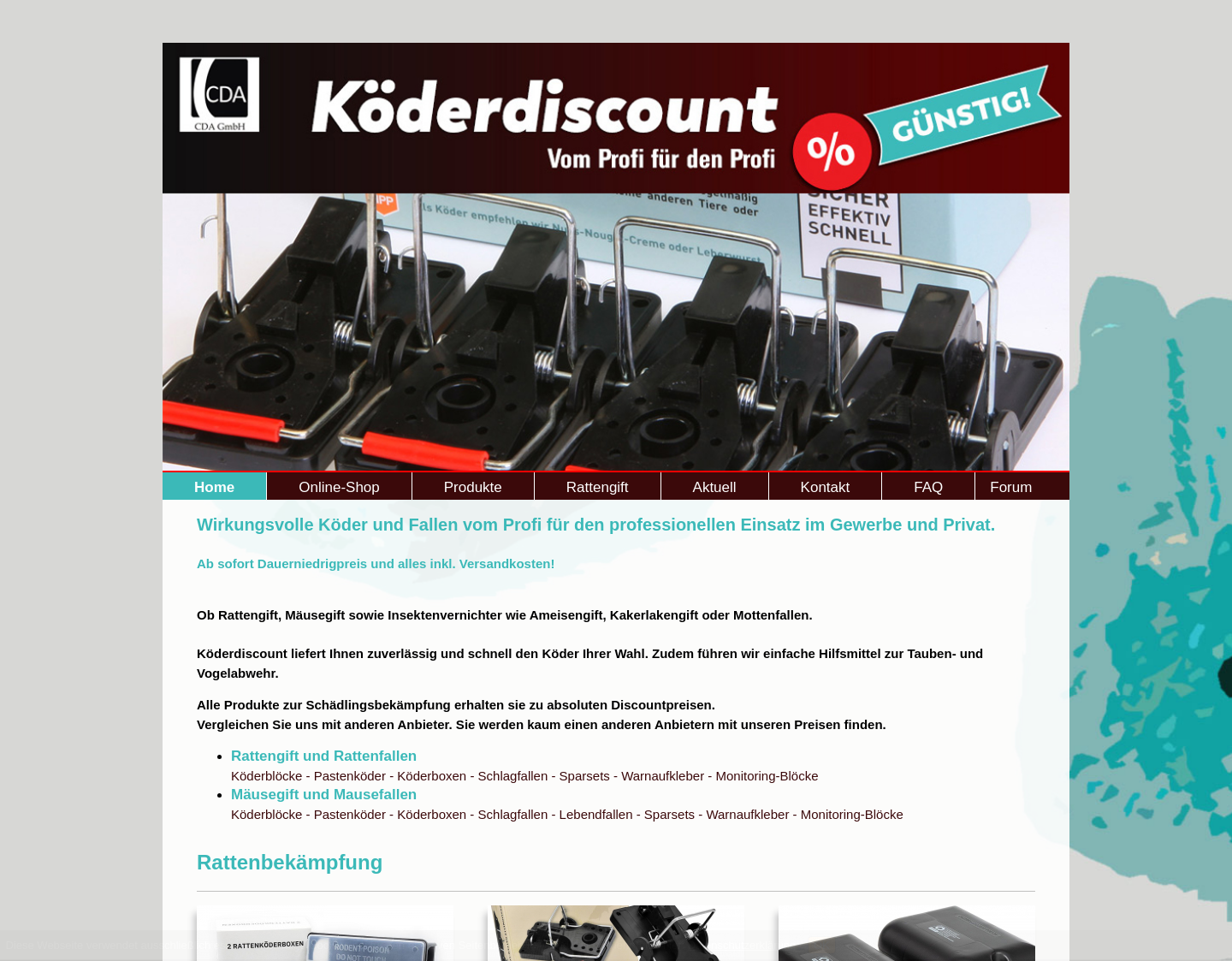 Aktuelle Website-Vorschau von Köder Discount