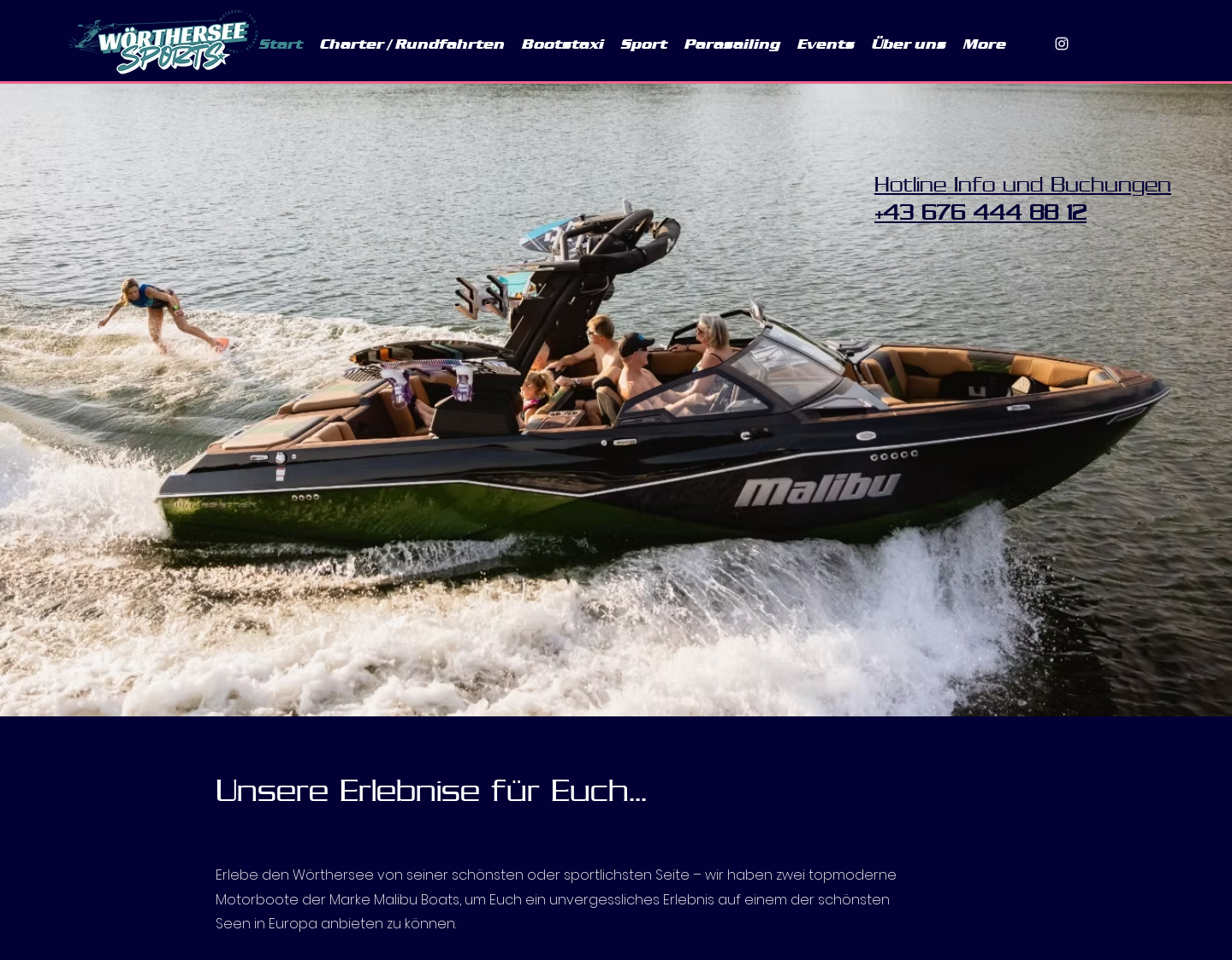 Aktuelle Website-Vorschau von Nautique Charter Wörthersee