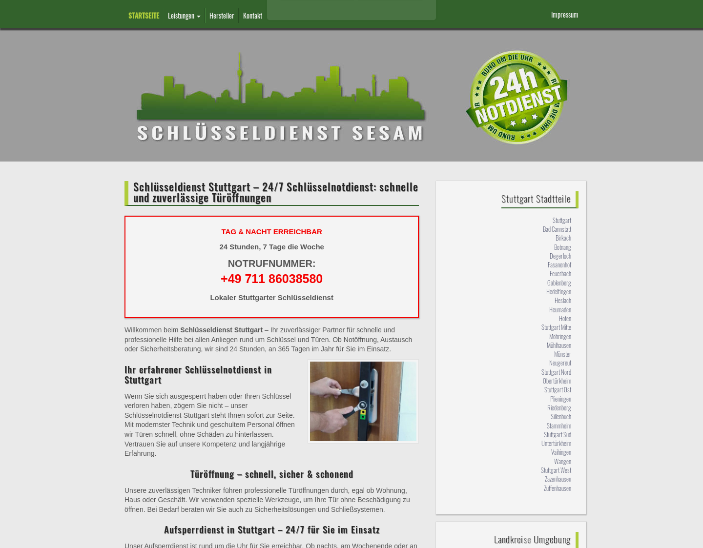 Aktuelle Website-Vorschau von Schlüsseldienst Sesam