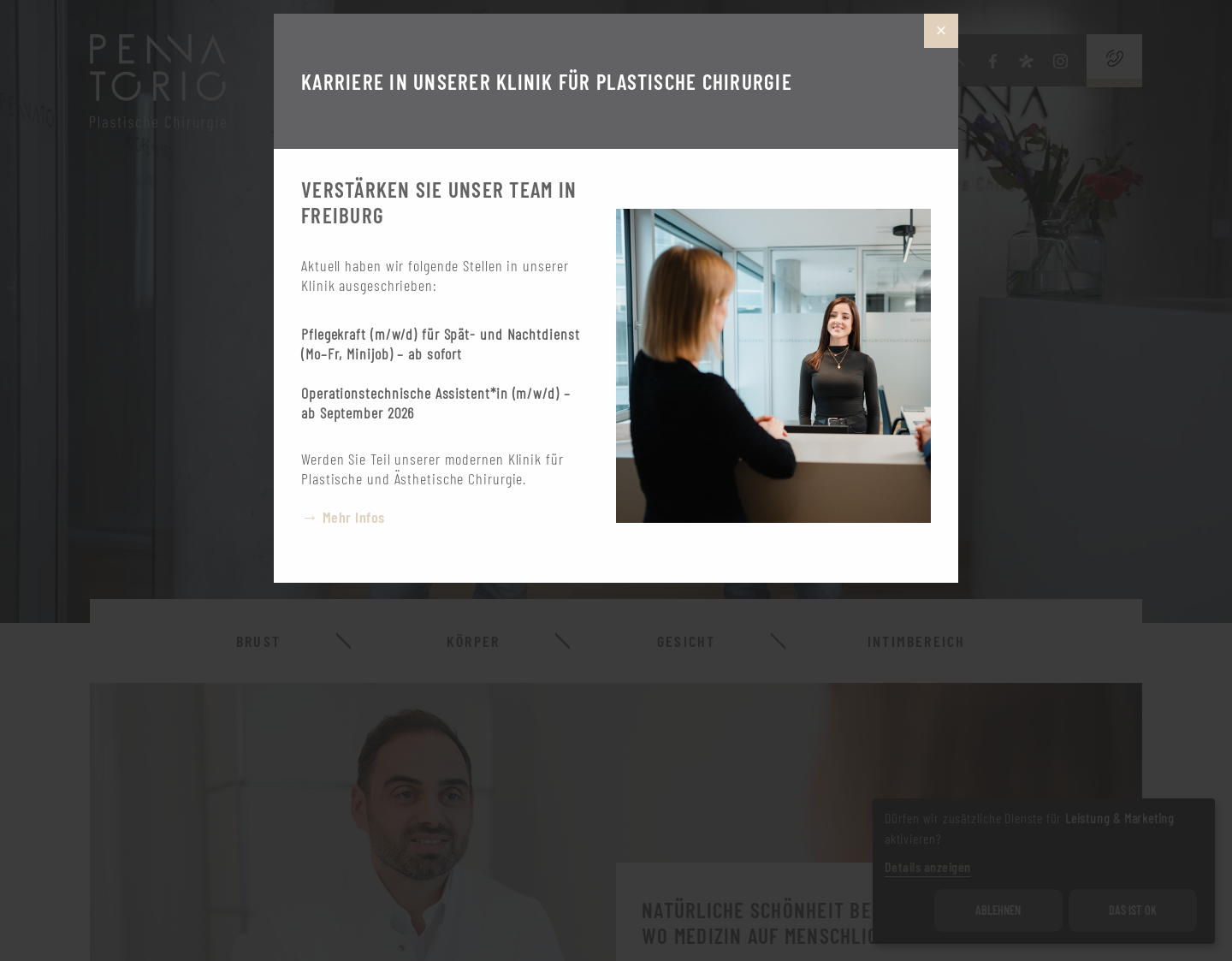 Aktuelle Website-Vorschau von Praxisklinik für Plastische Chirurgie