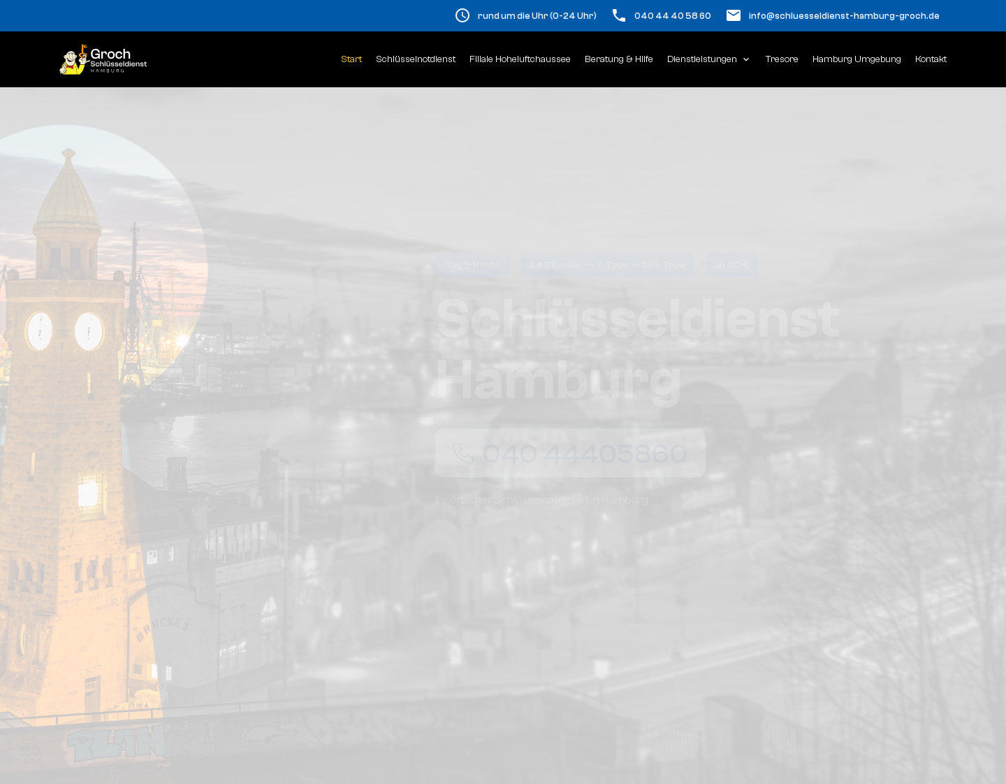 Aktuelle Website-Vorschau von Schlüsseldienst Hamburg Groch