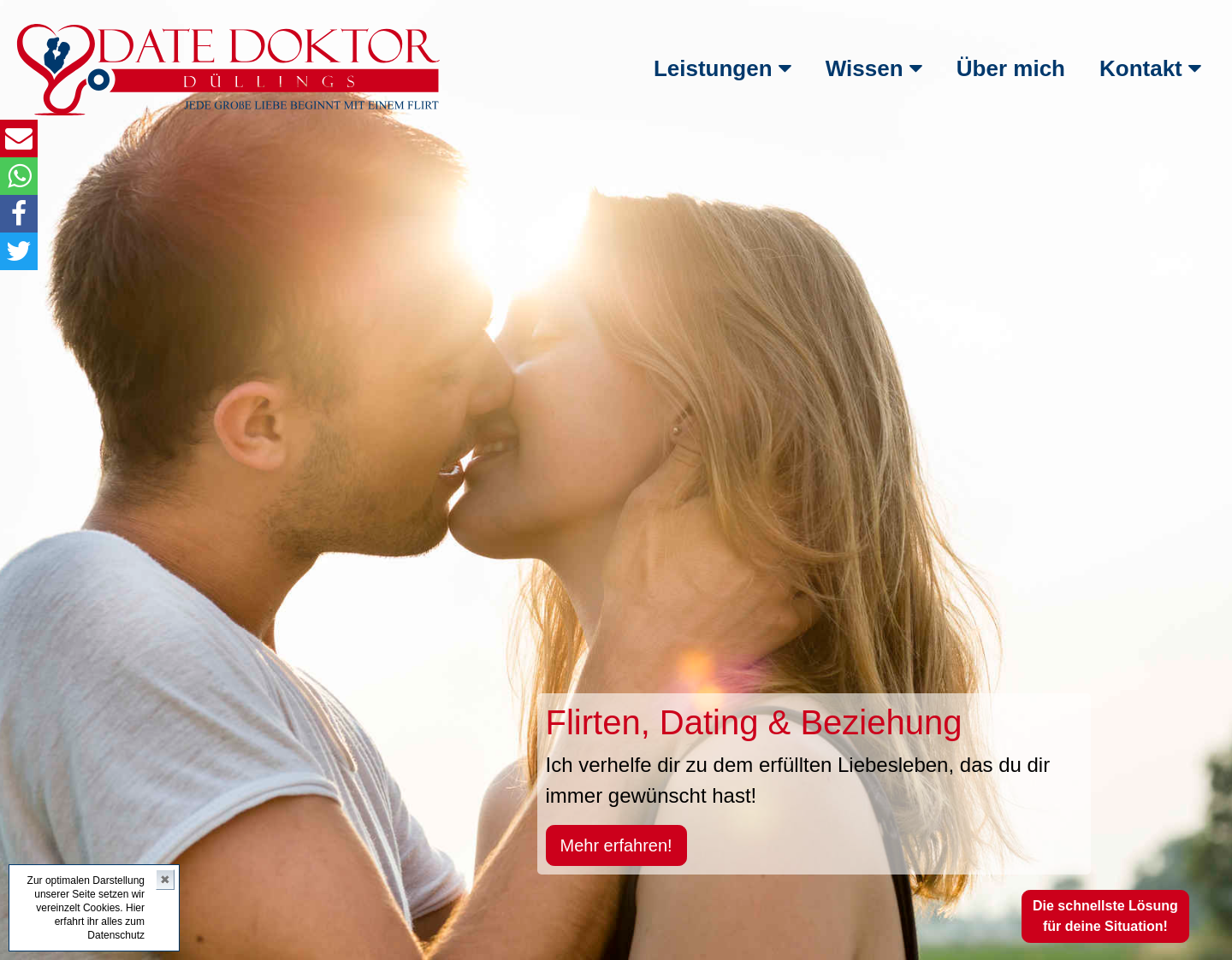 Aktuelle Website-Vorschau von Flirtcoaching und Persönlichkeitsentwicklung
