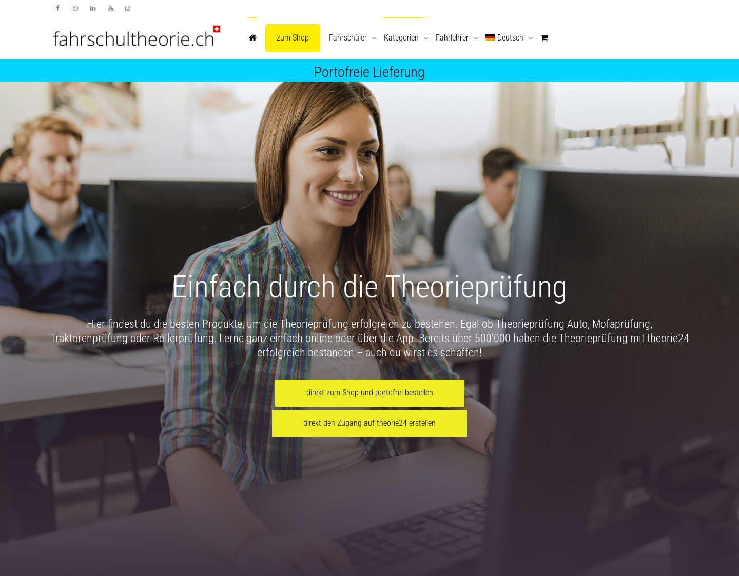 Aktuelle Website-Vorschau von Software für den Führerschein