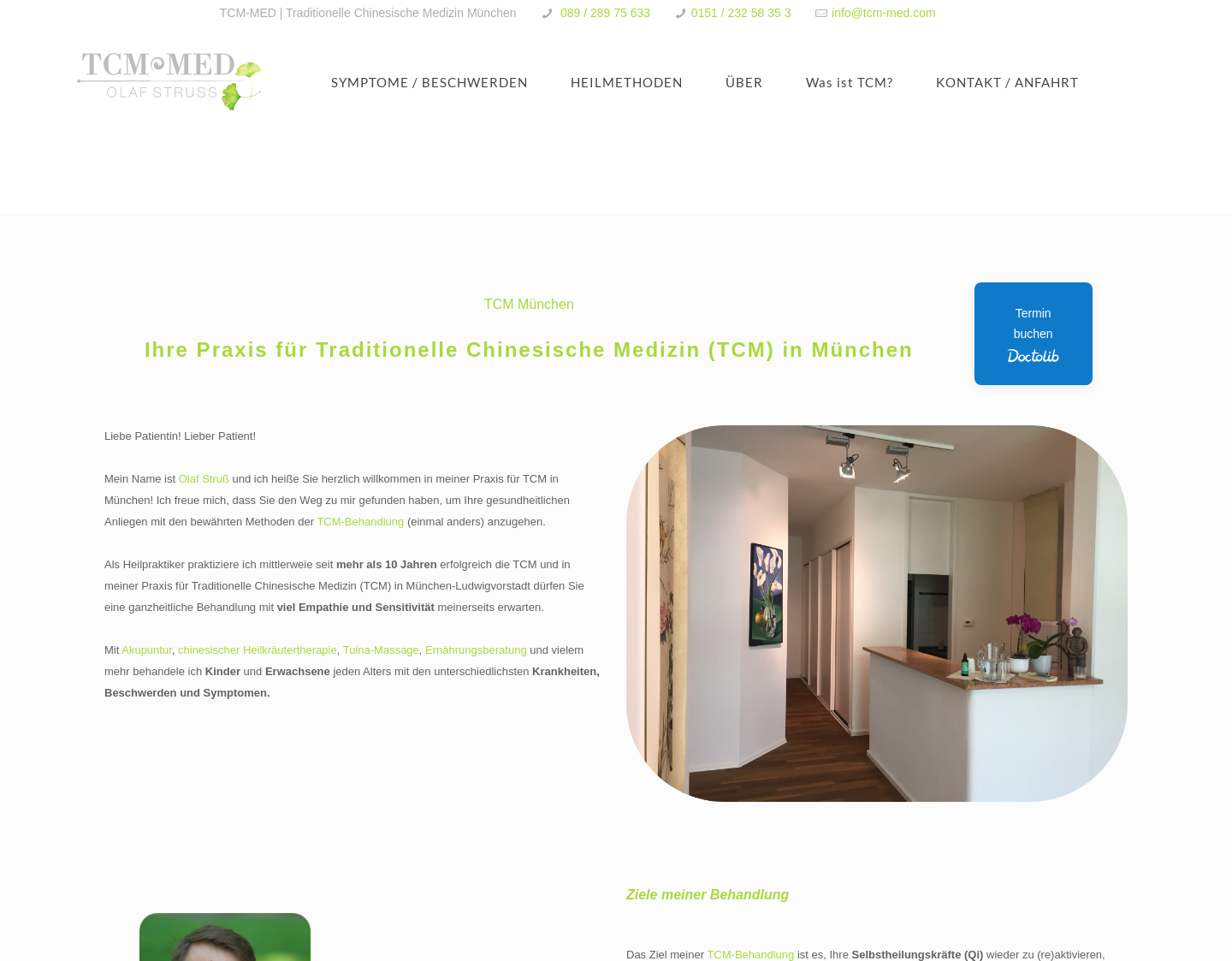 Aktuelle Website-Vorschau von TCM-MED | TCM Akupunktur Praxis München