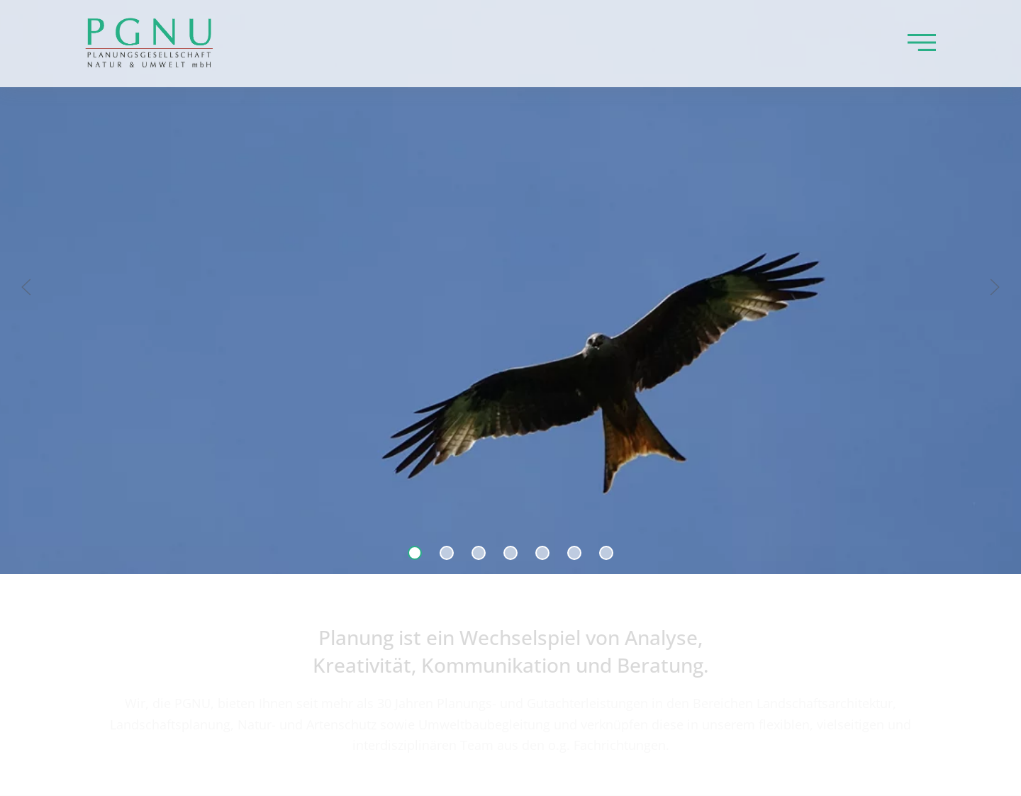 Aktuelle Website-Vorschau von PGNU - Landschaftsarchitektur, Landschaftsplanung