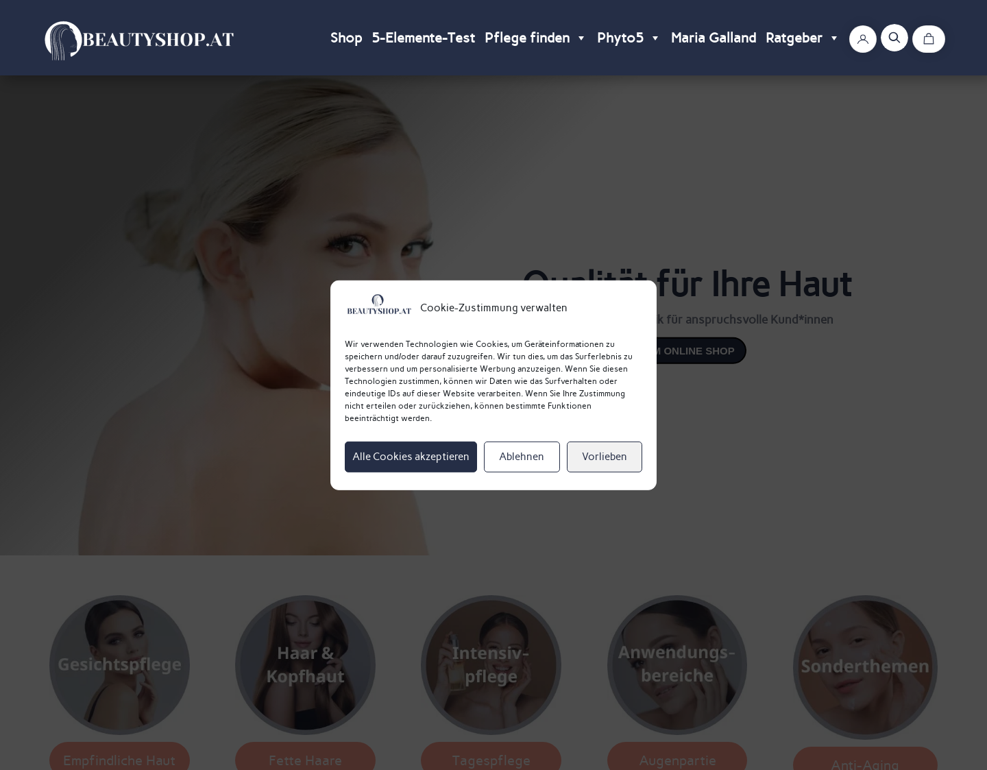 Aktuelle Website-Vorschau von Beautyshop - Ganzheitliche Kosmetik
