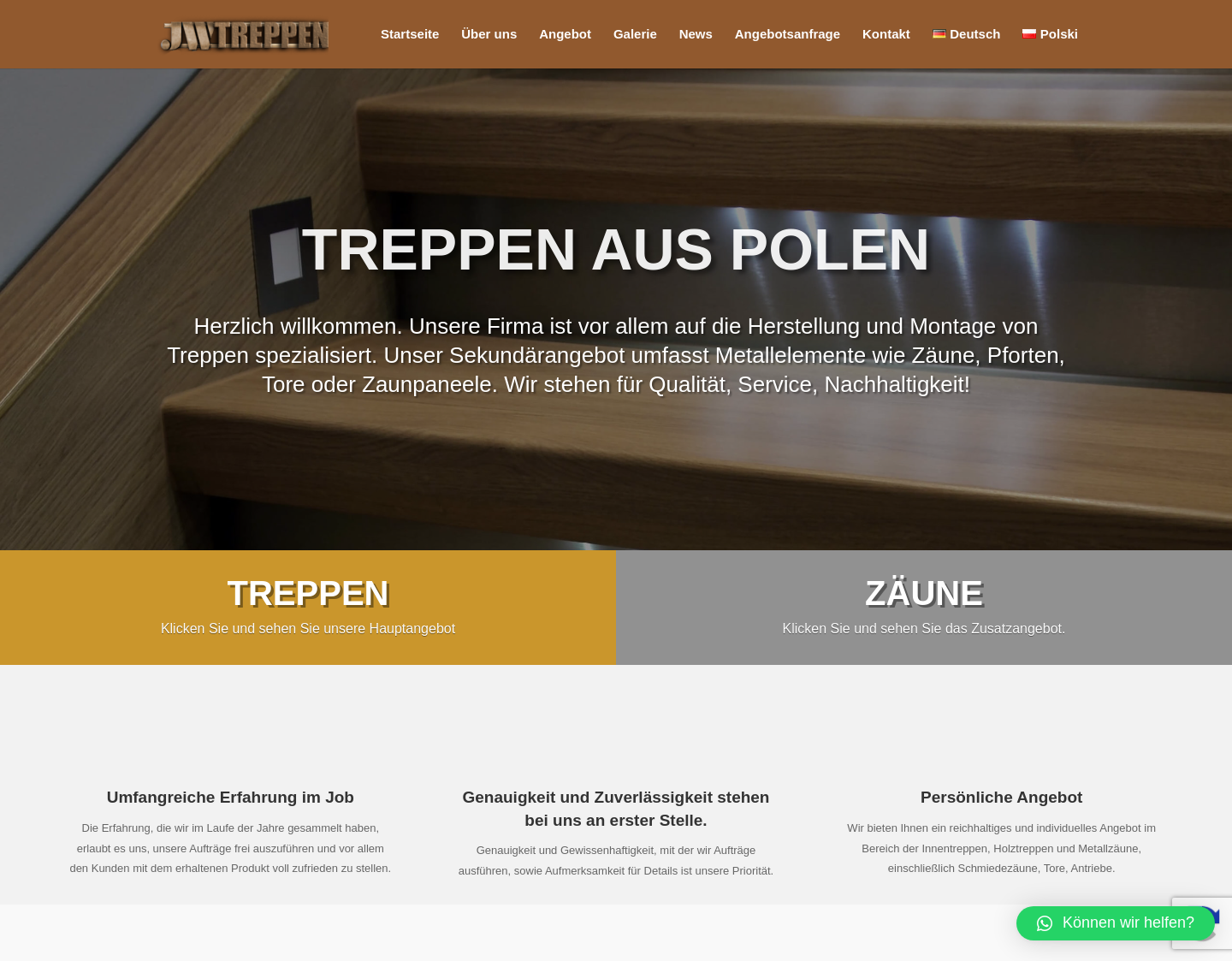 Aktuelle Website-Vorschau von Treppen aus Polen