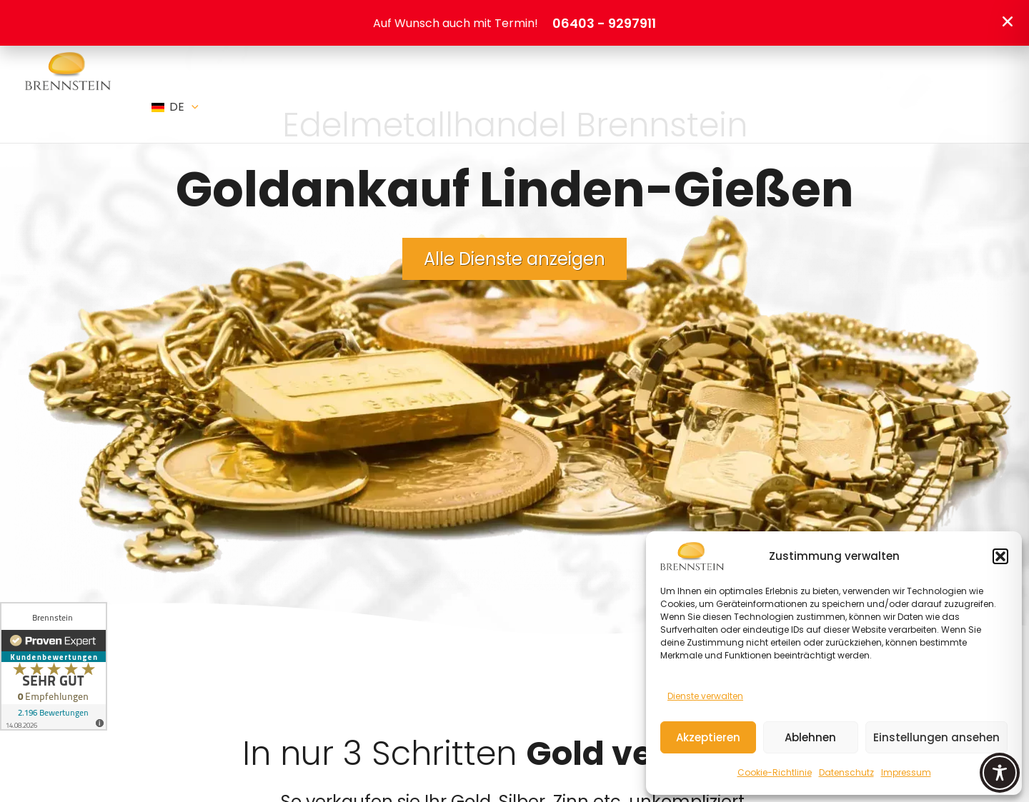 Aktuelle Website-Vorschau von Brennstein GbR - Goldankauf