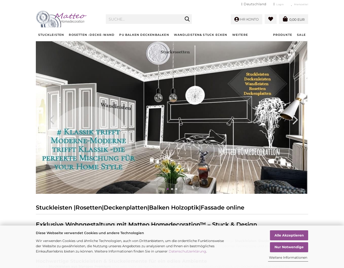 Aktuelle Website-Vorschau von Matteo Homedecoration