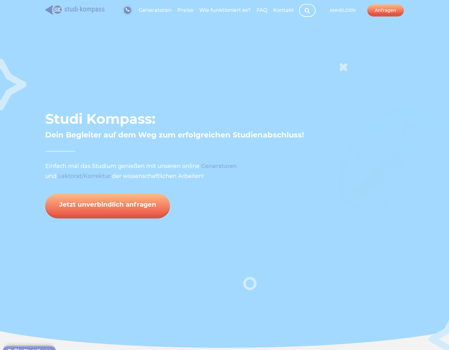 Aktuelle Website-Vorschau von Studi-Kompass
