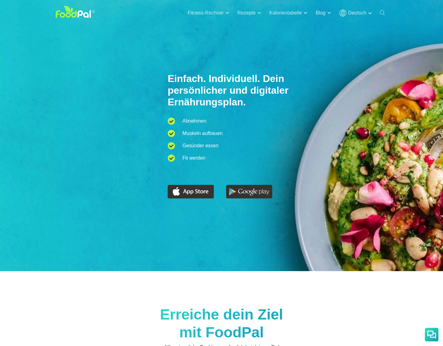 Aktuelle Website-Vorschau von FoodPal App