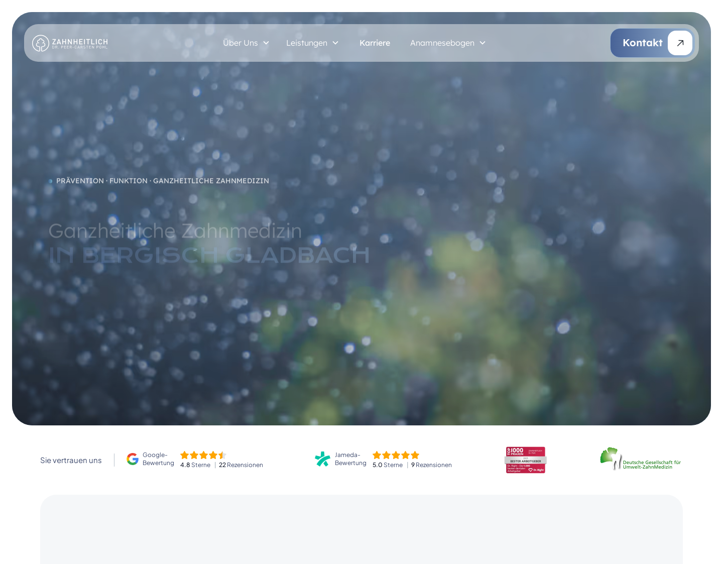 Aktuelle Website-Vorschau von Zahnarztpraxis Dr. Pohl in Bergisch Gladbach