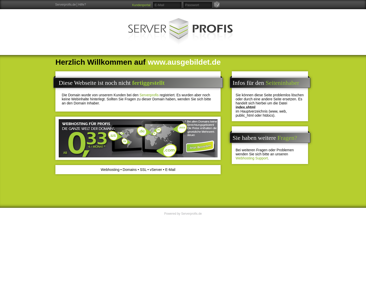 Aktuelle Website-Vorschau von Ausgebildet