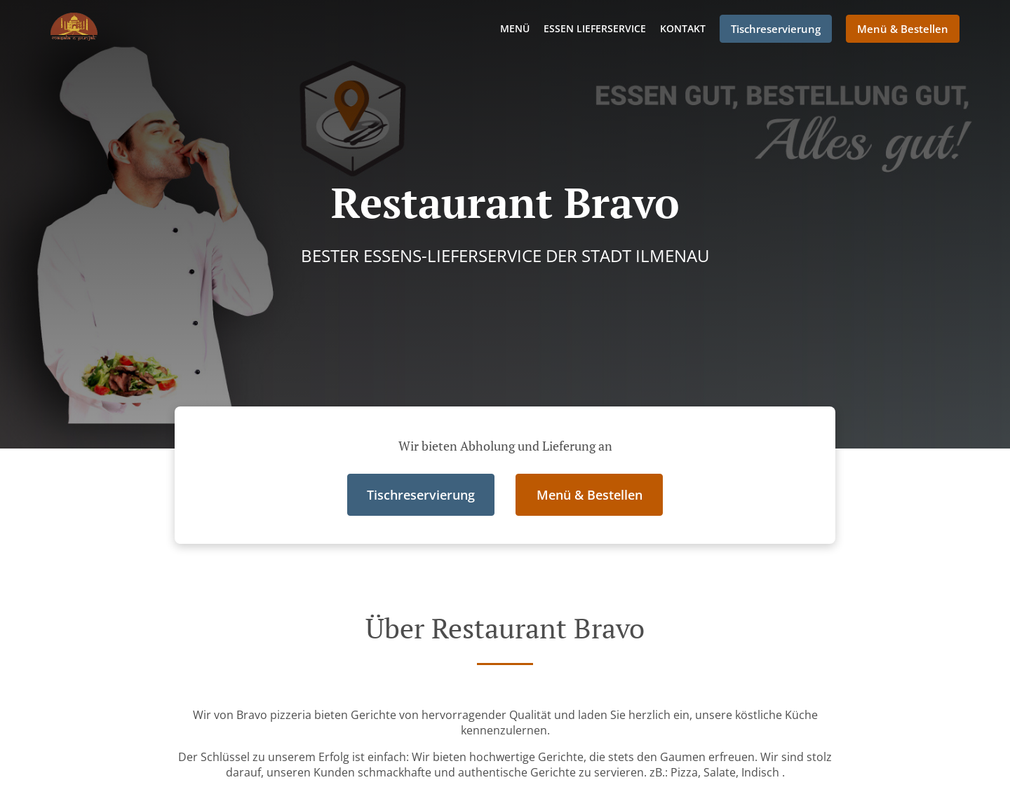Aktuelle Website-Vorschau von Bravo Pizzeria Ilmenau