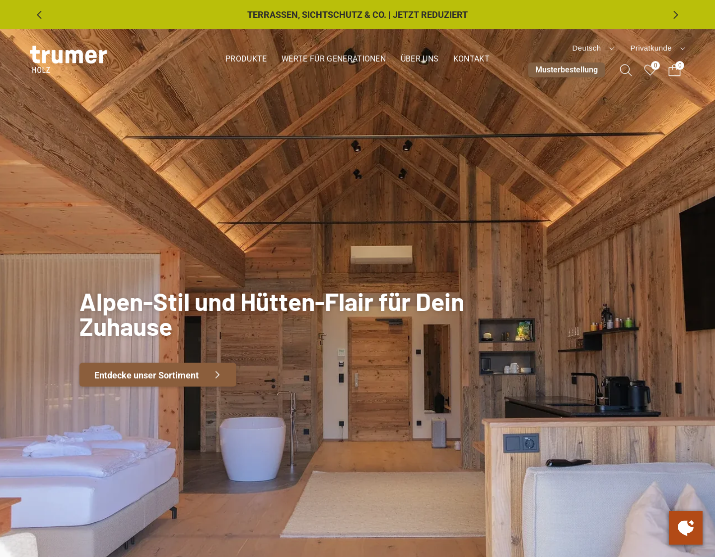 Aktuelle Website-Vorschau von Trumer Holz GmbH