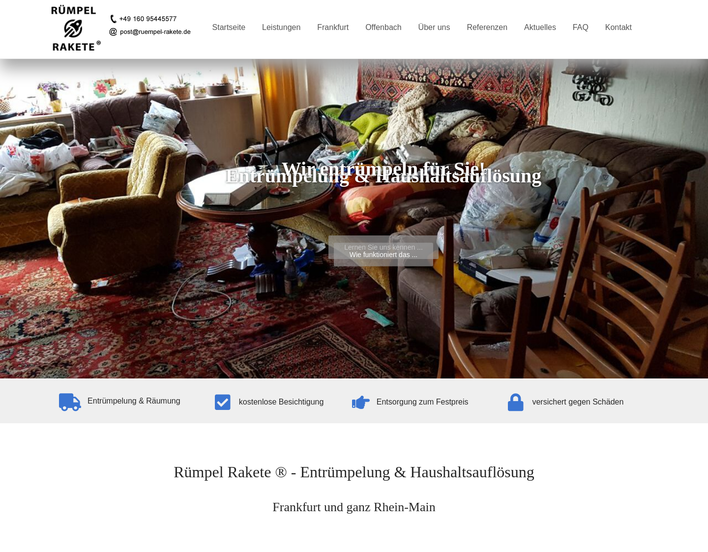 Aktuelle Website-Vorschau von Entrümpelung & Haushaltsauflösungen