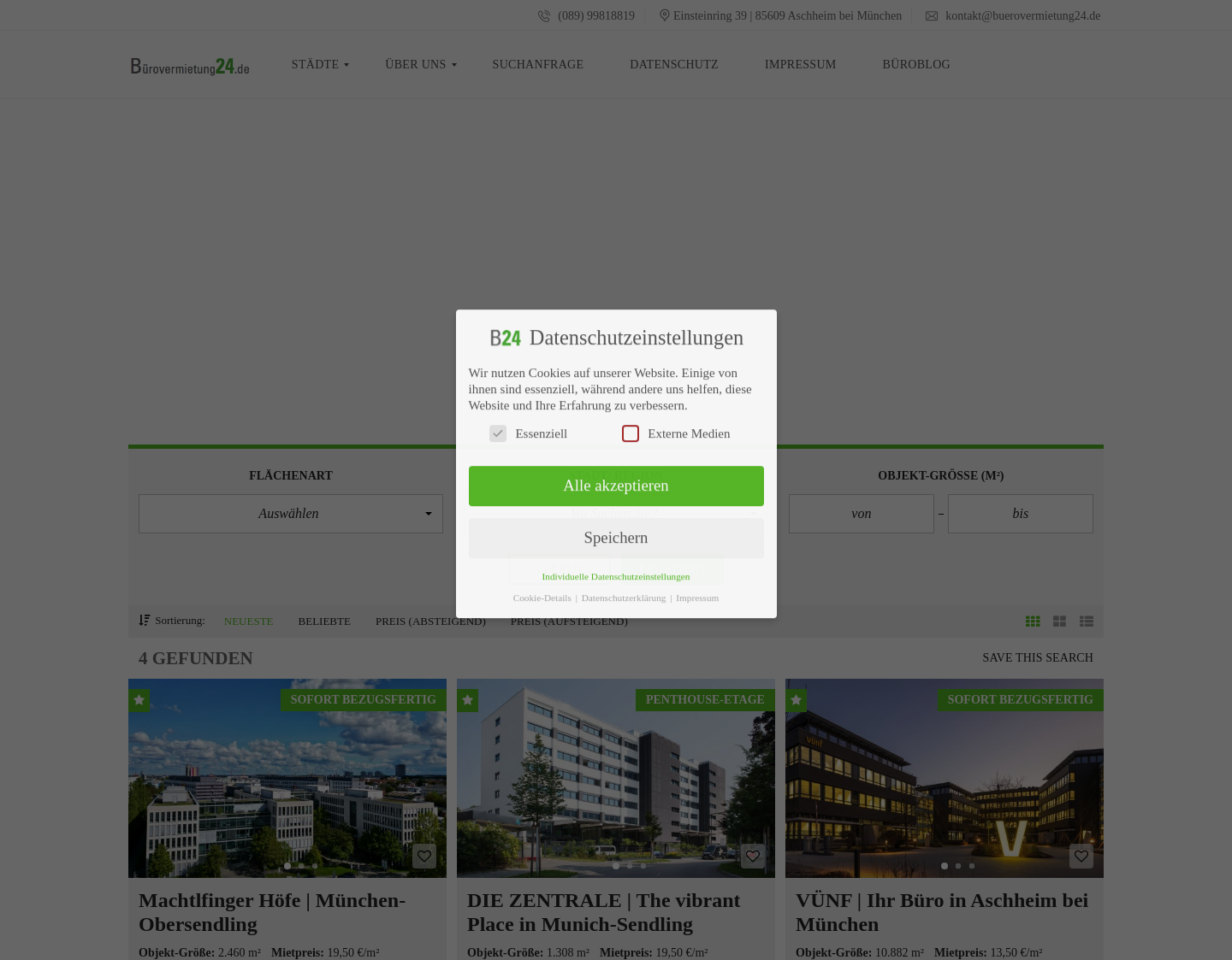 Aktuelle Website-Vorschau von Direkt beim Eigentümer mieten