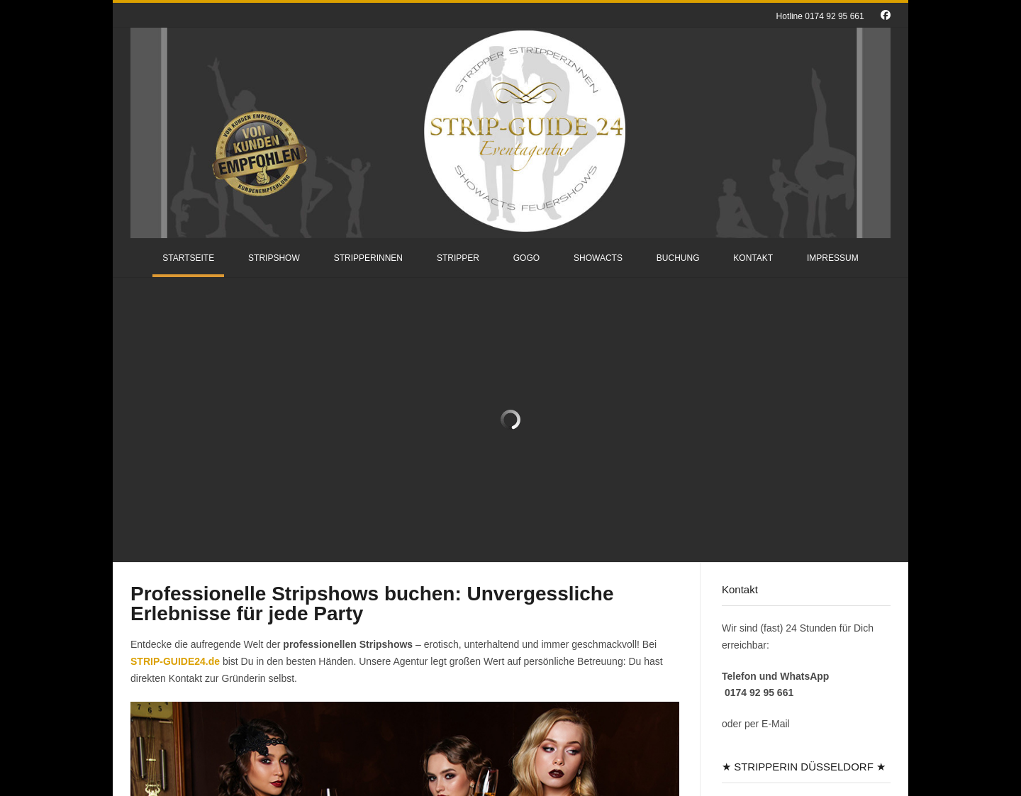 Aktuelle Website-Vorschau von Strip-Guide24 Deutschlands No1 Stripagentur