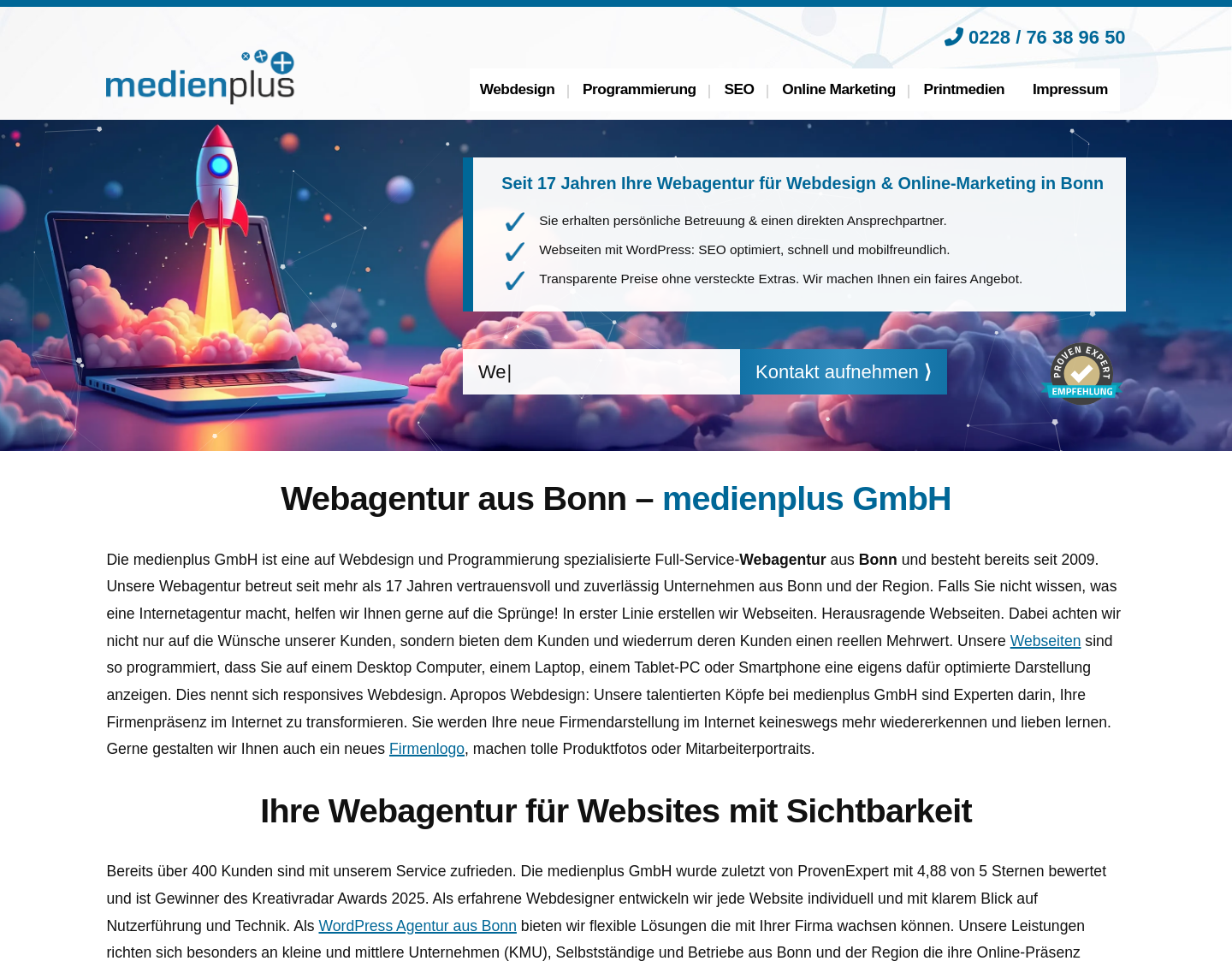Aktuelle Website-Vorschau von Webdesign Neff