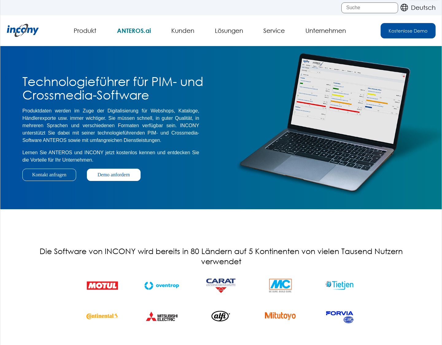 Aktuelle Website-Vorschau von INCONY AG