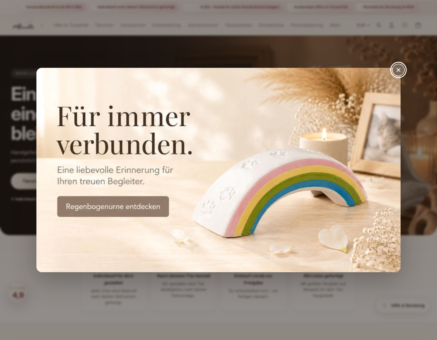 Aktuelle Website-Vorschau von Mein Haustiershop