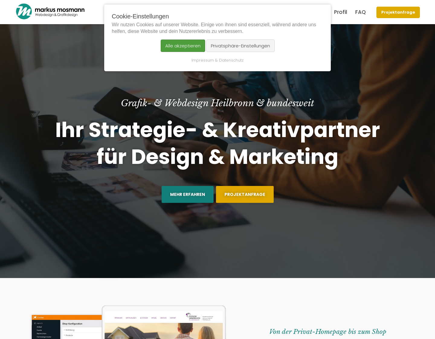 Aktuelle Website-Vorschau von Markus Mosmann Grafik- Webdesign Heilbronn