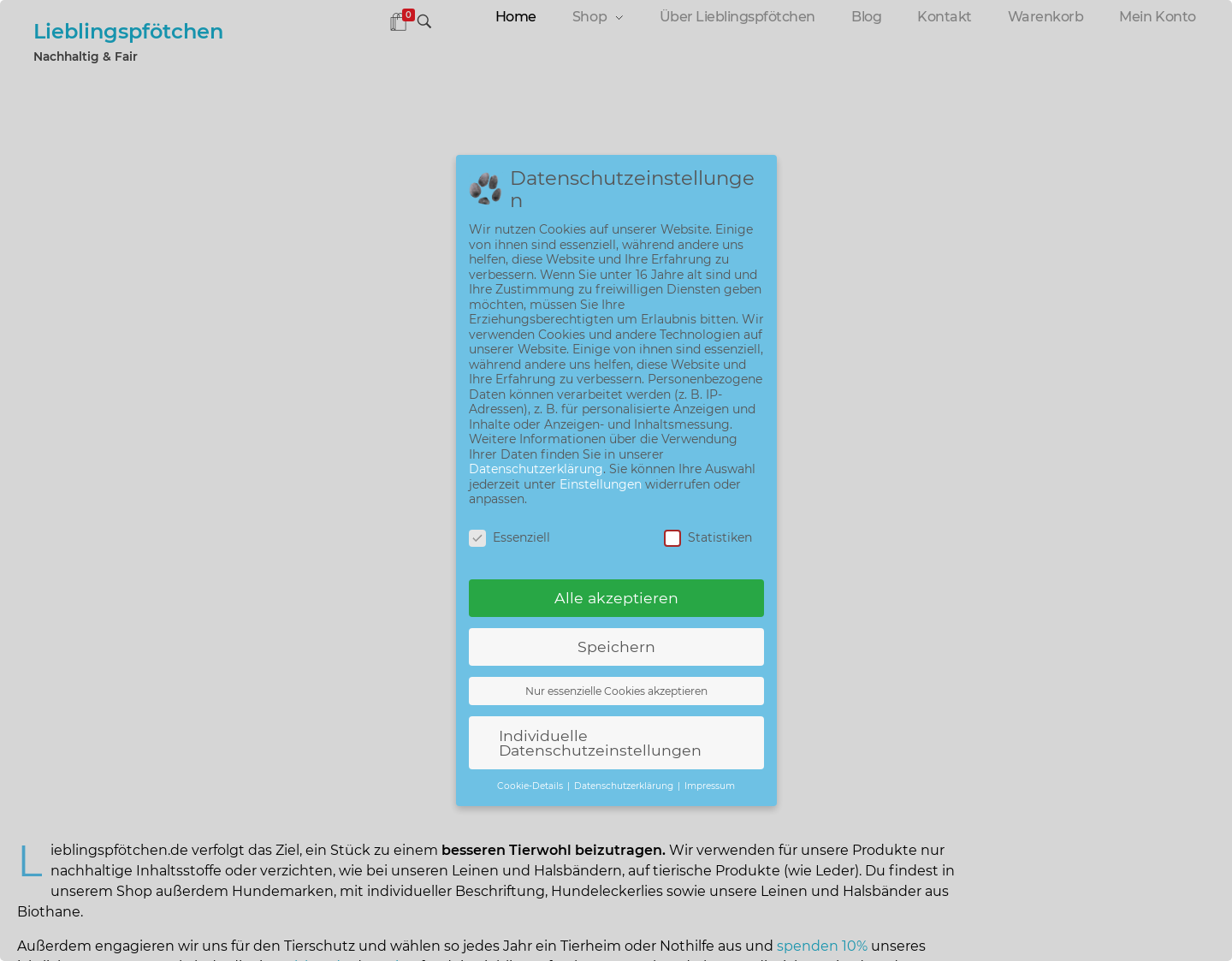 Aktuelle Website-Vorschau von Lieblingspfötchen