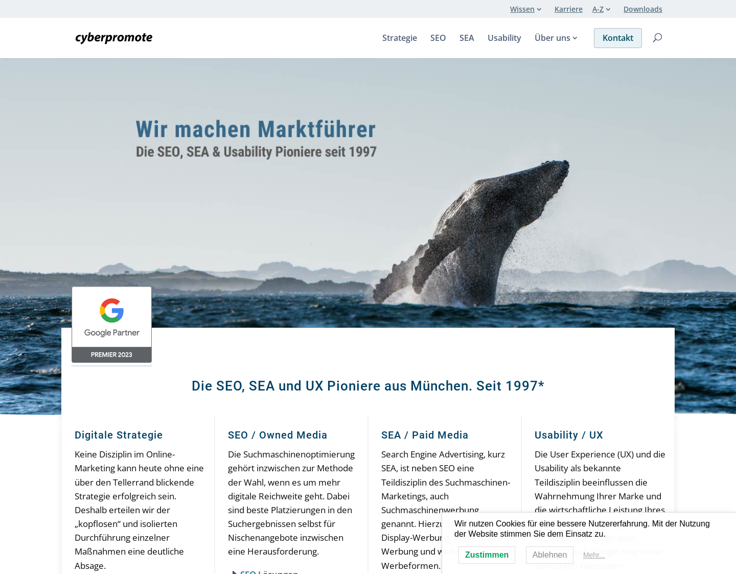 Aktuelle Website-Vorschau von cyberpromote GmbH