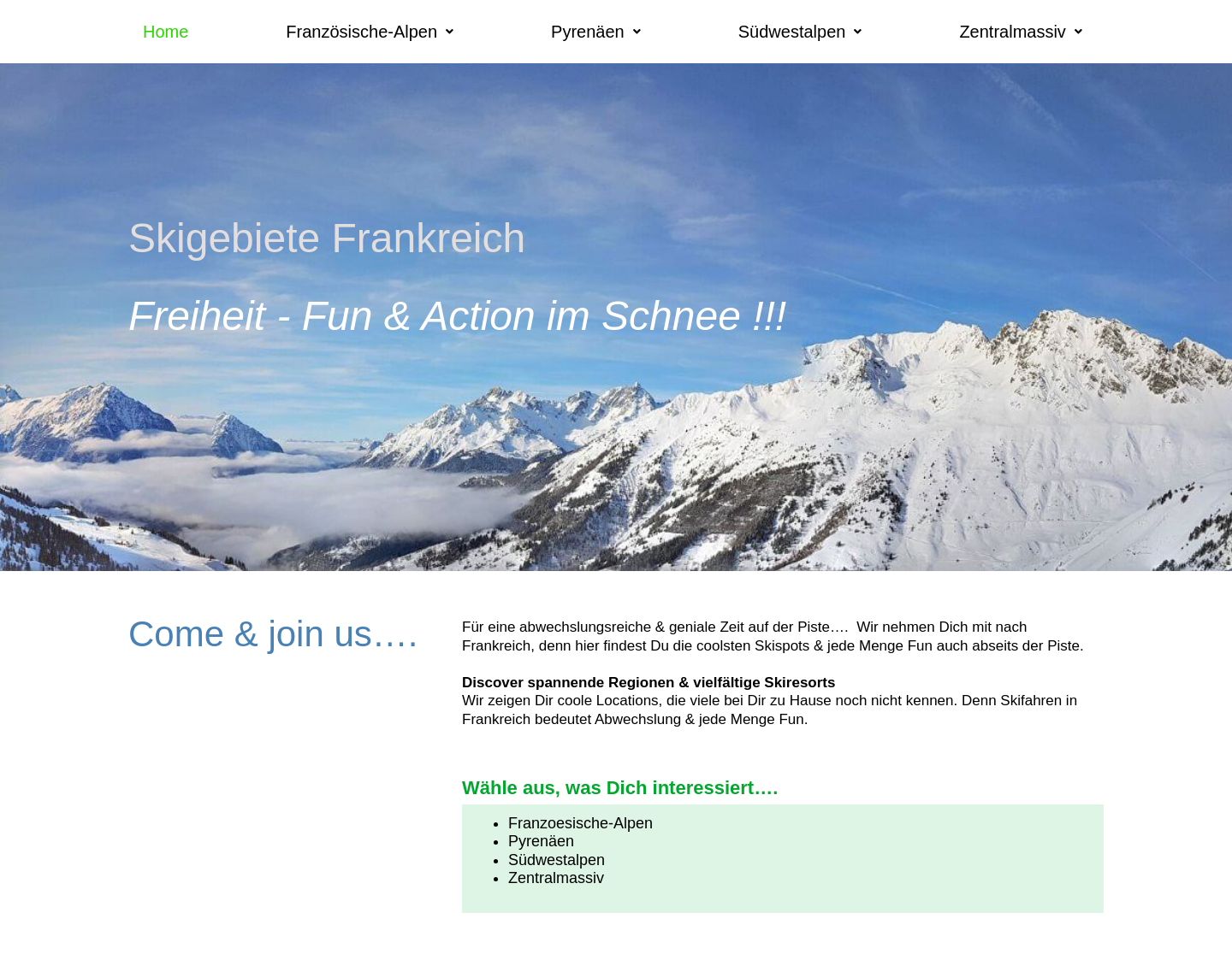 Aktuelle Website-Vorschau von Skigebiete Frankreich - Skifahren in Frankreich