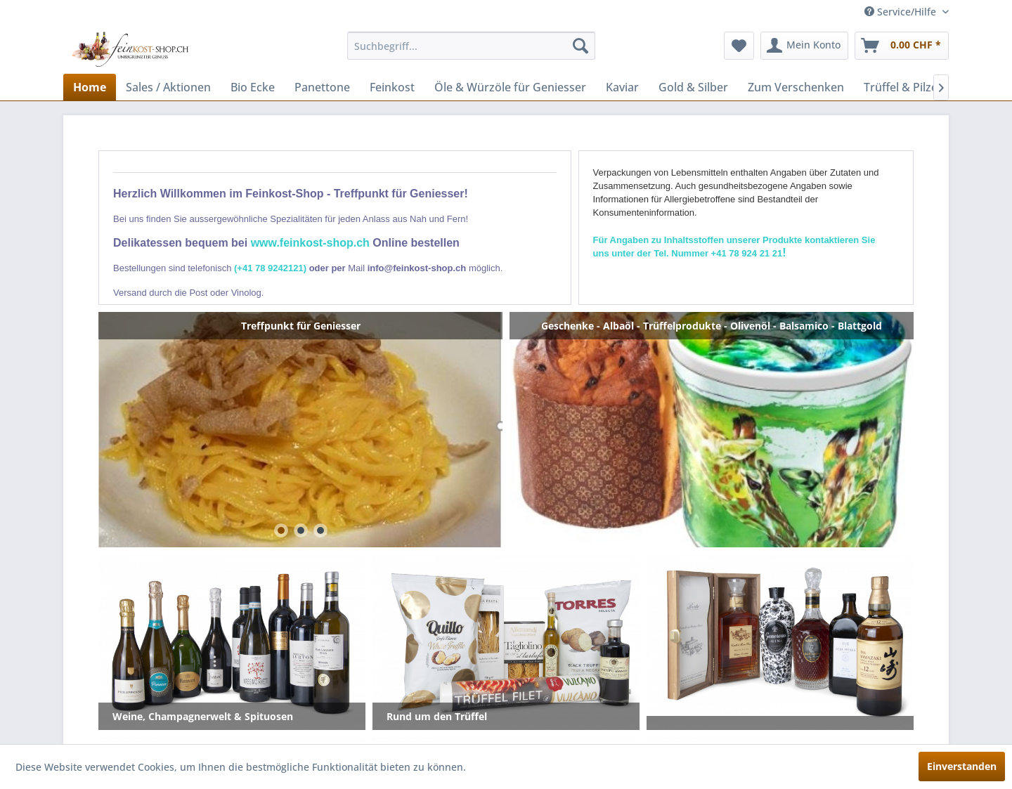 Aktuelle Website-Vorschau von Feinkost Handel
