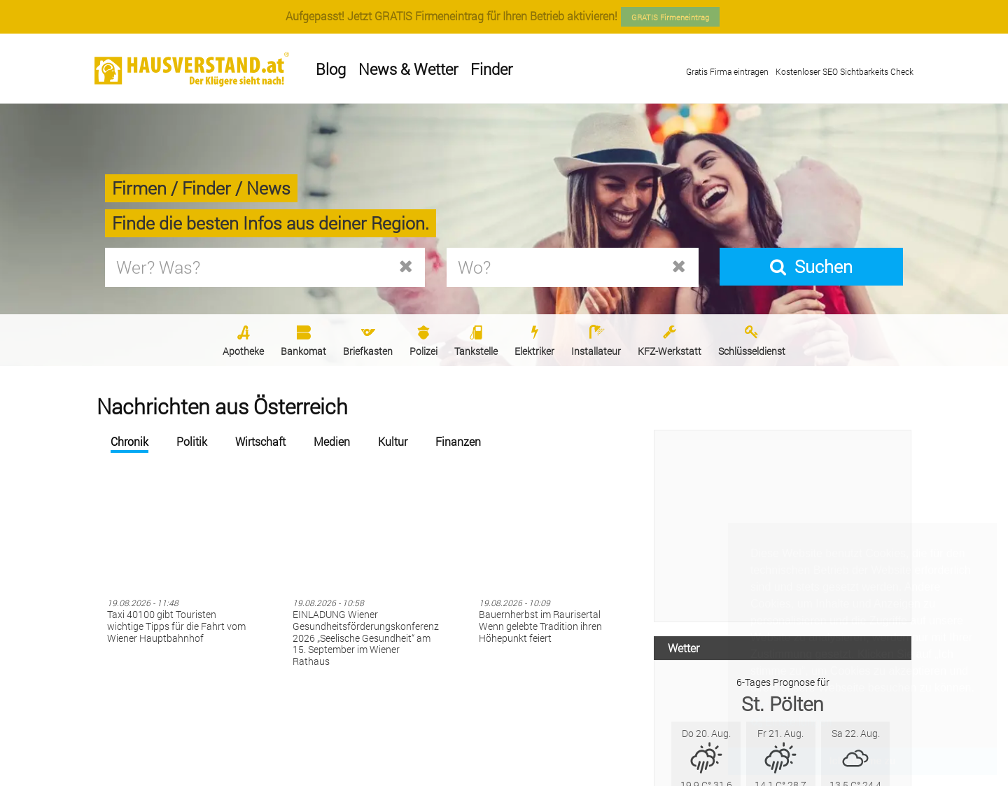 Aktuelle Website-Vorschau von Firmenverzeichnis
