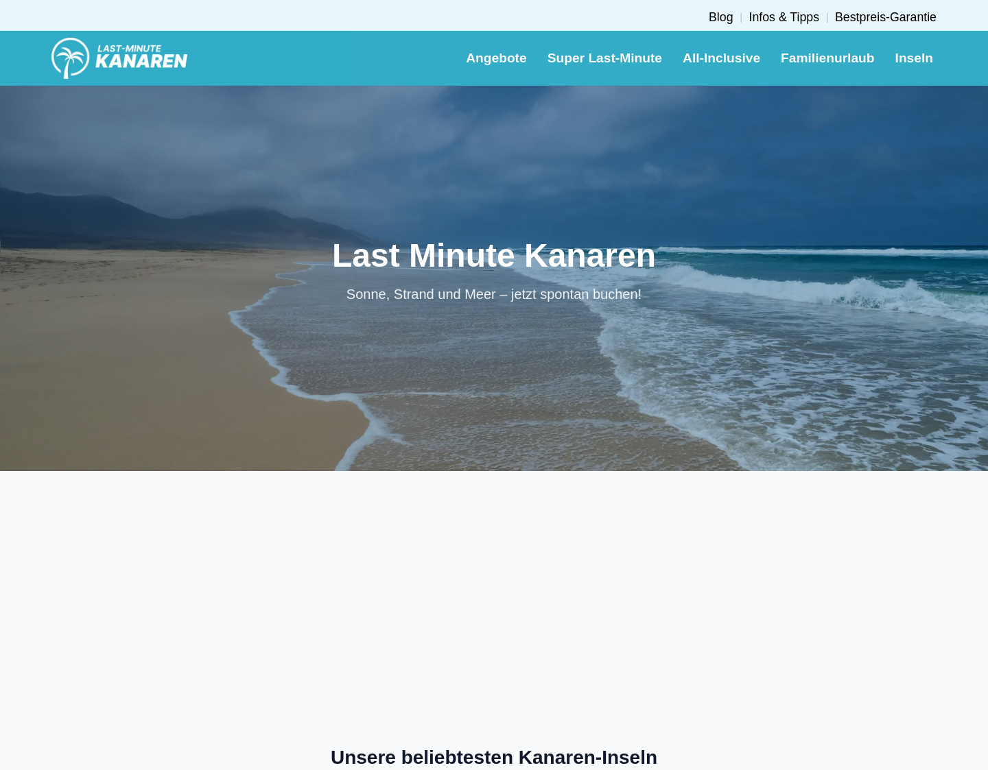 Aktuelle Website-Vorschau von Last Minute Kanaren