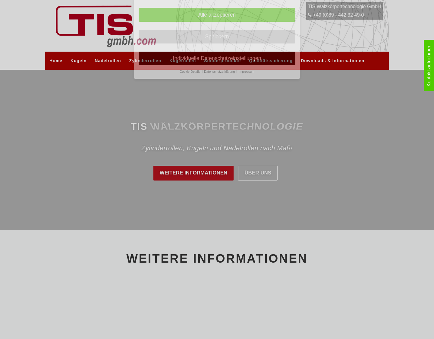 Aktuelle Website-Vorschau von TIS Wälzkörpertechnologie GmbH
