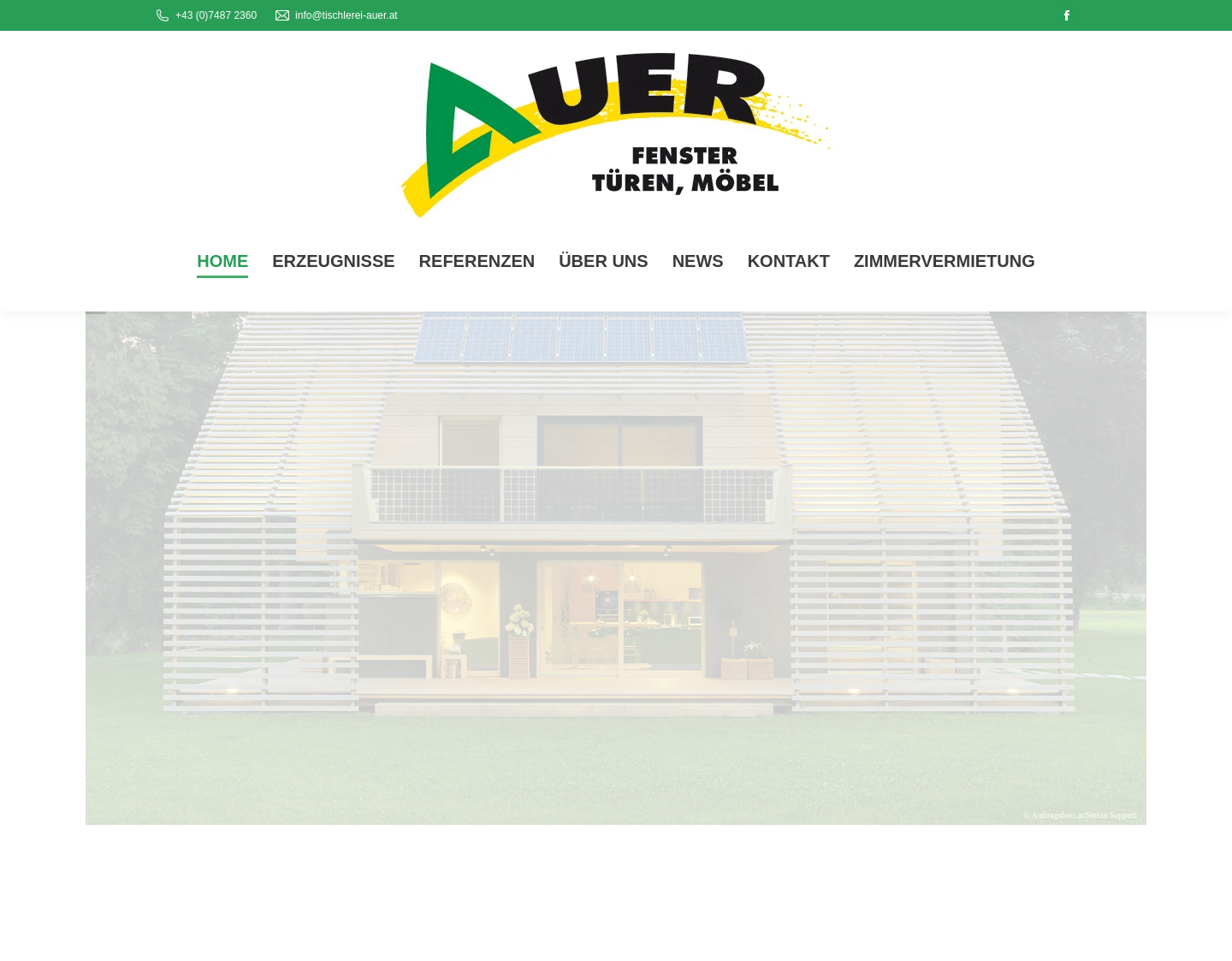 Aktuelle Website-Vorschau von Tischlerei Auer - Fenster Türen Möbel