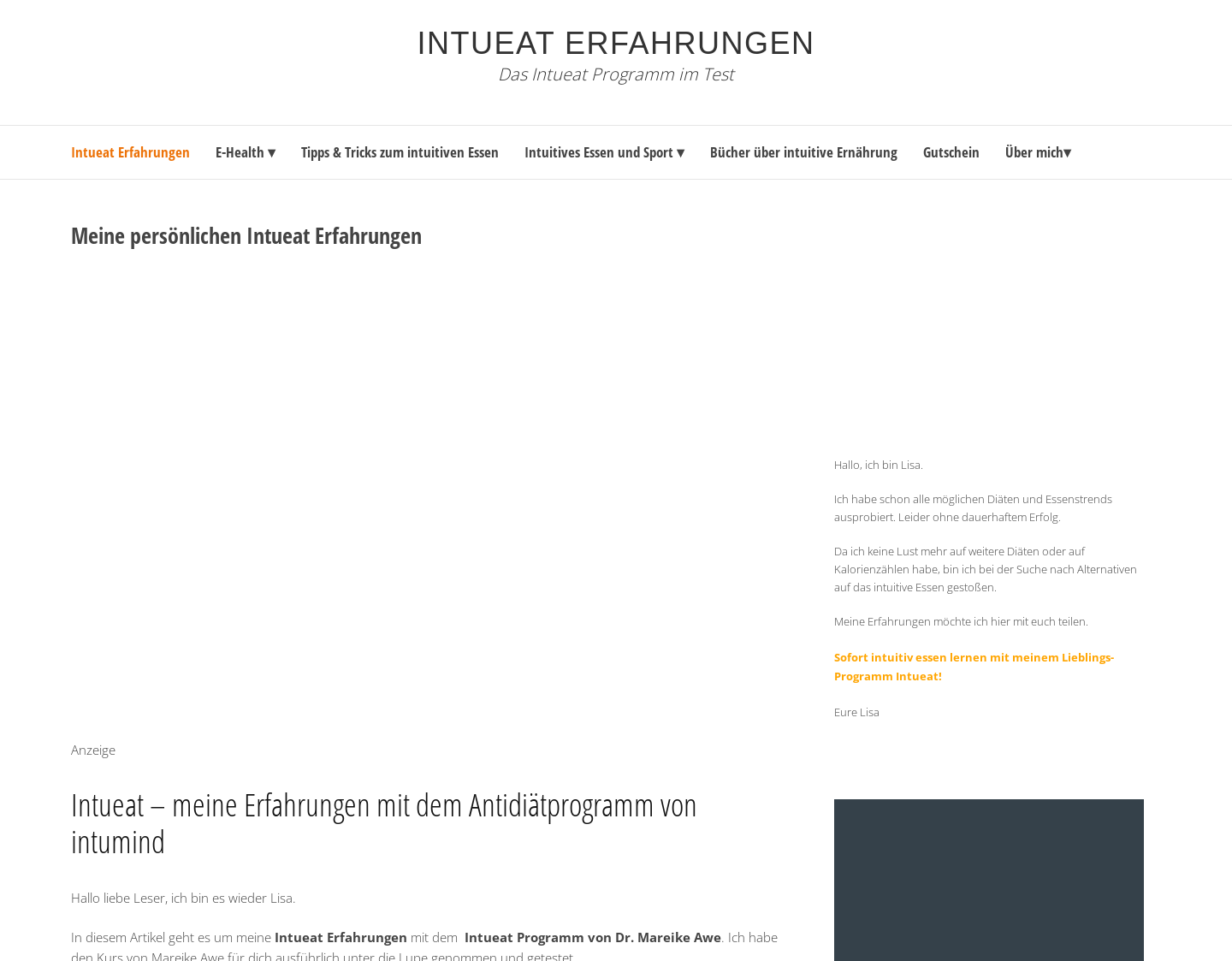 Aktuelle Website-Vorschau von Intuitives Essen und bewusste Ernährung