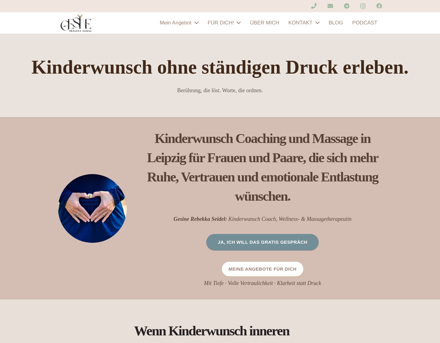 Aktuelle Website-Vorschau von Schwanger werden - Kinderwunsch Coaching