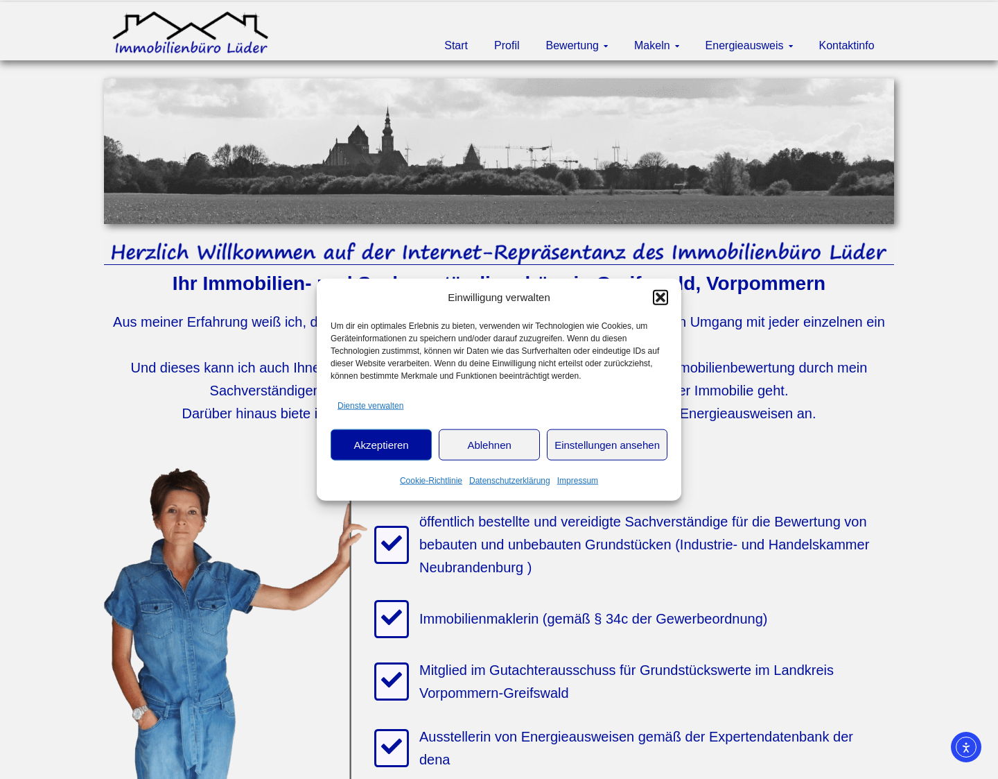 Aktuelle Website-Vorschau von Immobilienbüro Lüder