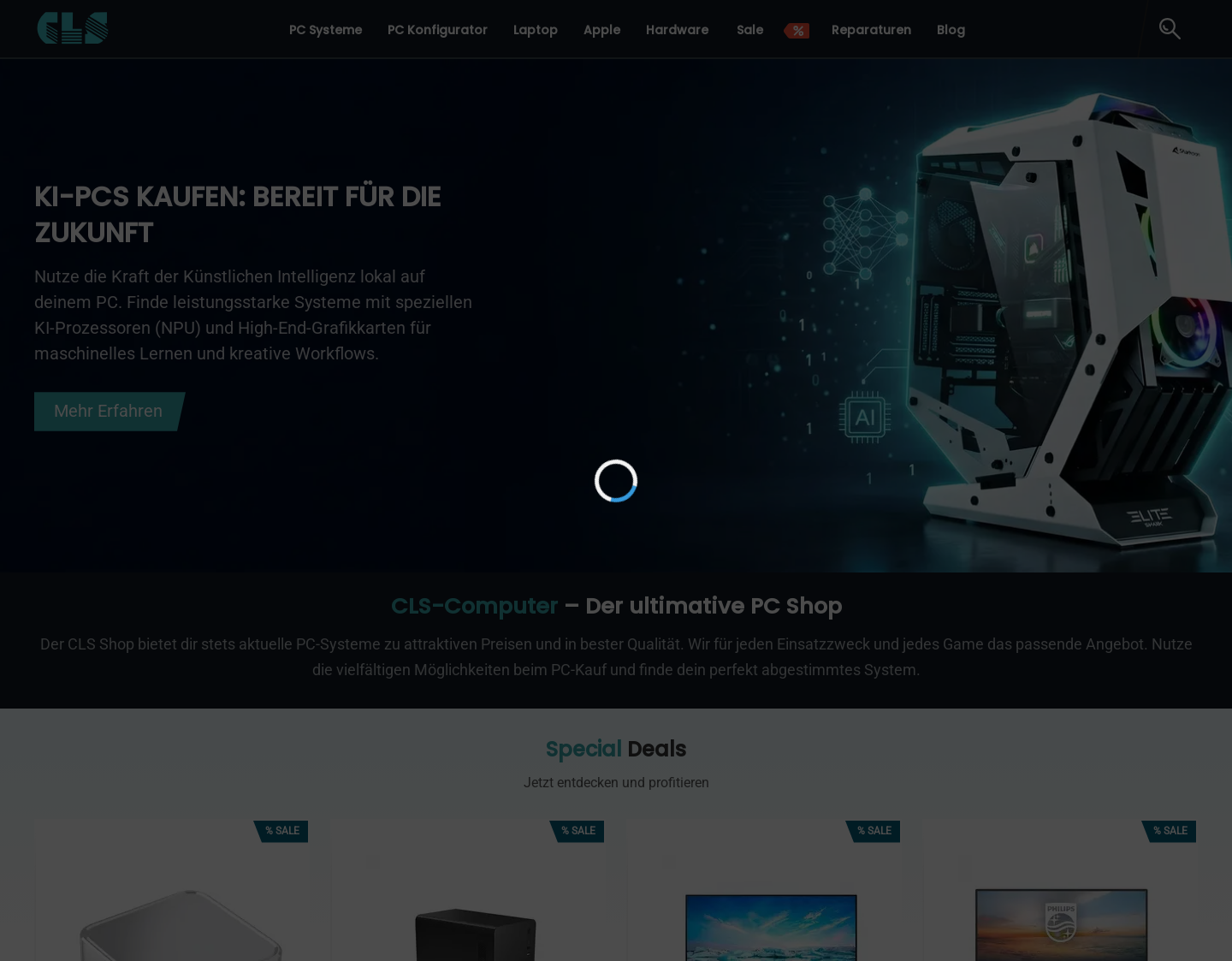 Aktuelle Website-Vorschau von CLS Computer