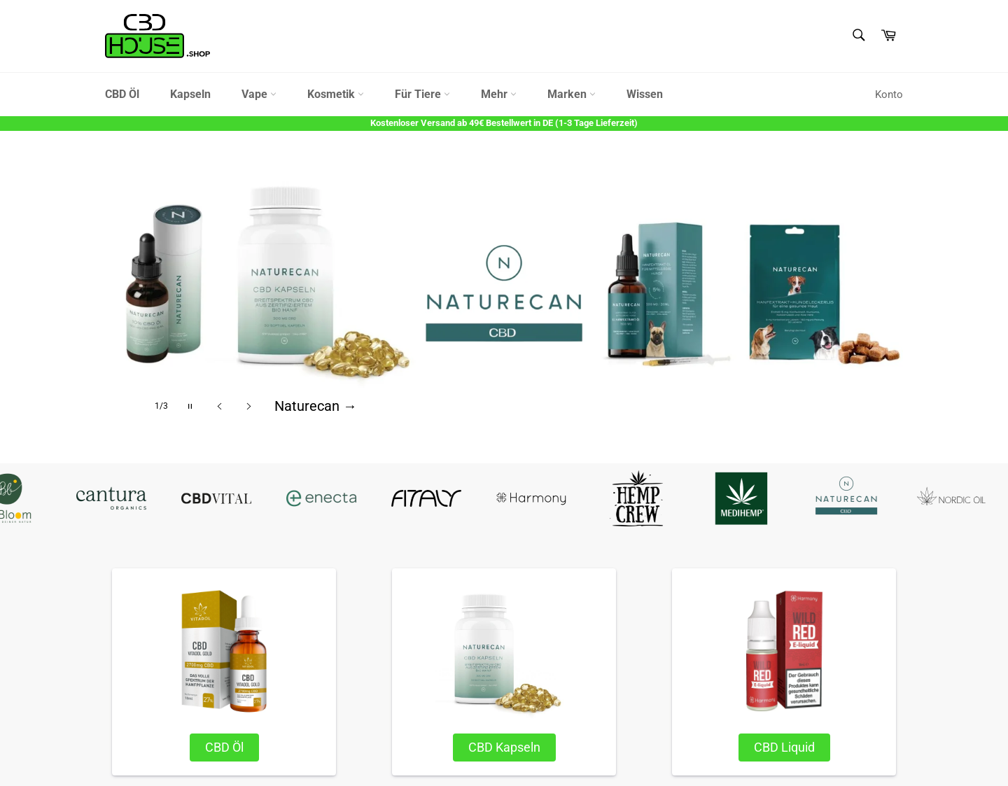 Aktuelle Website-Vorschau von CBD kaufen bei CBDHouse