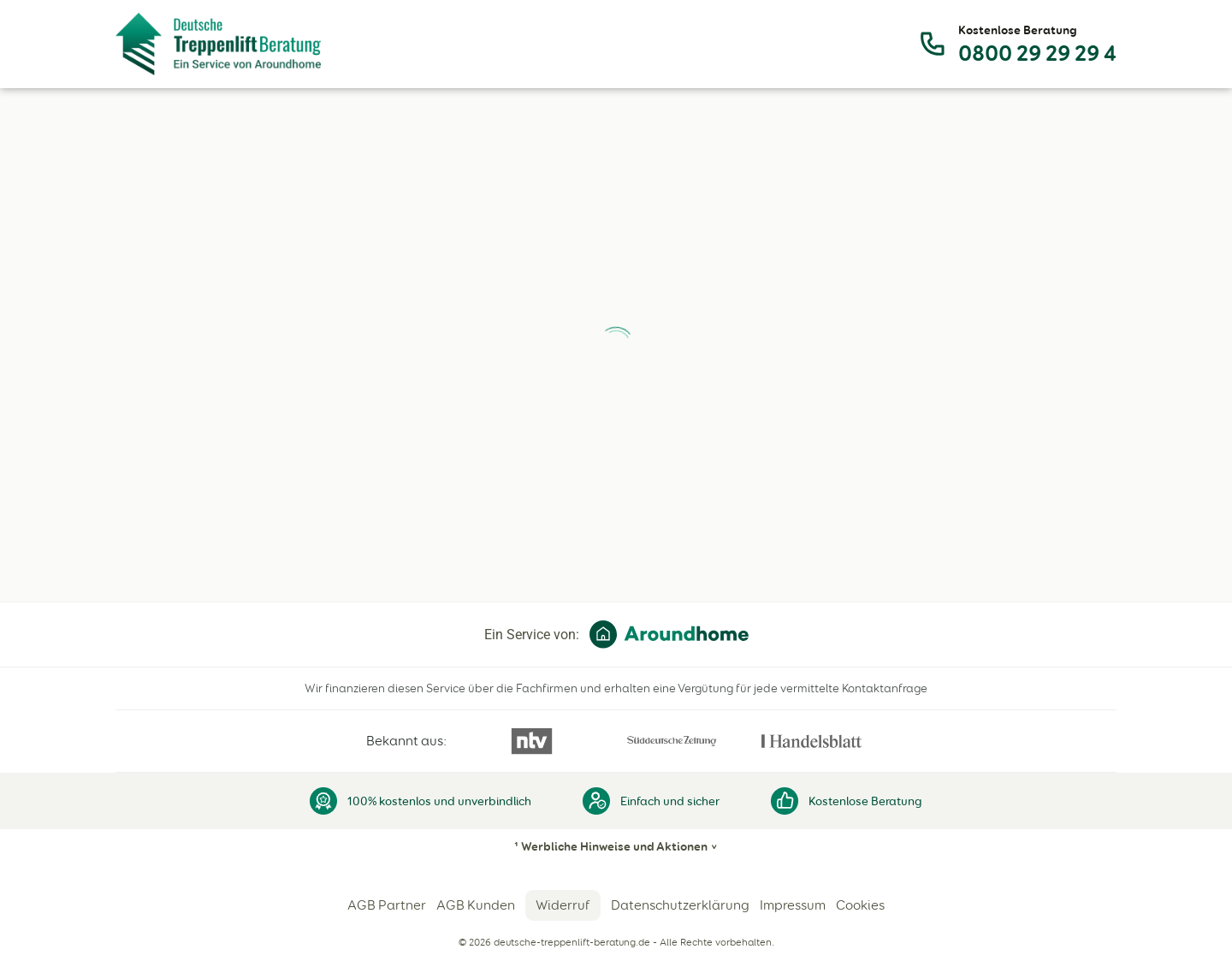 Aktuelle Website-Vorschau von Deutsche Treppenlift Beratung