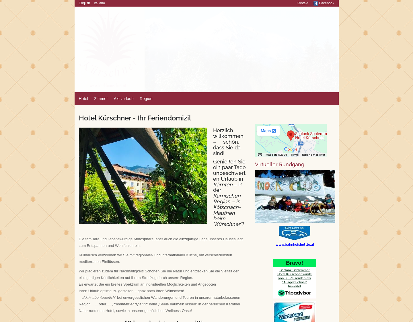 Aktuelle Website-Vorschau von Hotel Kürschner