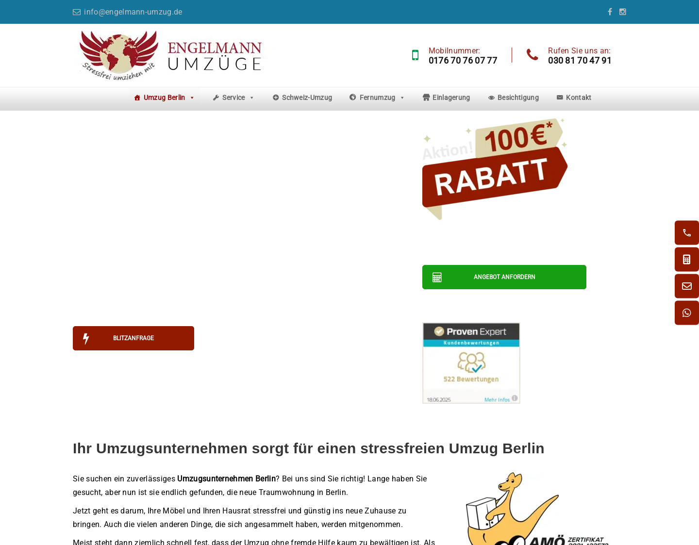 Aktuelle Website-Vorschau von Engelmann Umzüge Berlin - Umzugsfirma Berlin