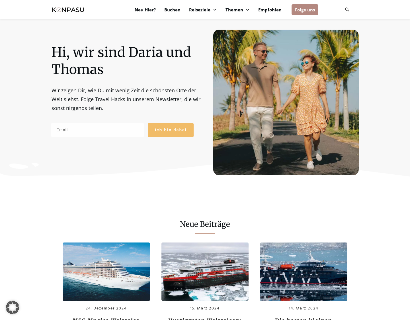 Aktuelle Website-Vorschau von Konpasu.de Reisen