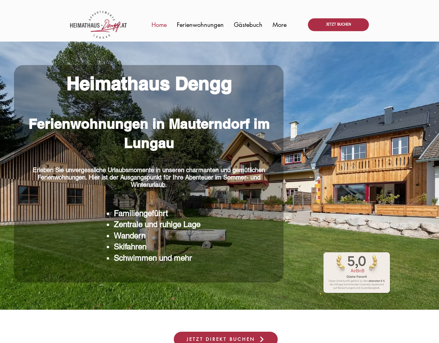 Aktuelle Website-Vorschau von Heimathaus Dengg - Appartements
