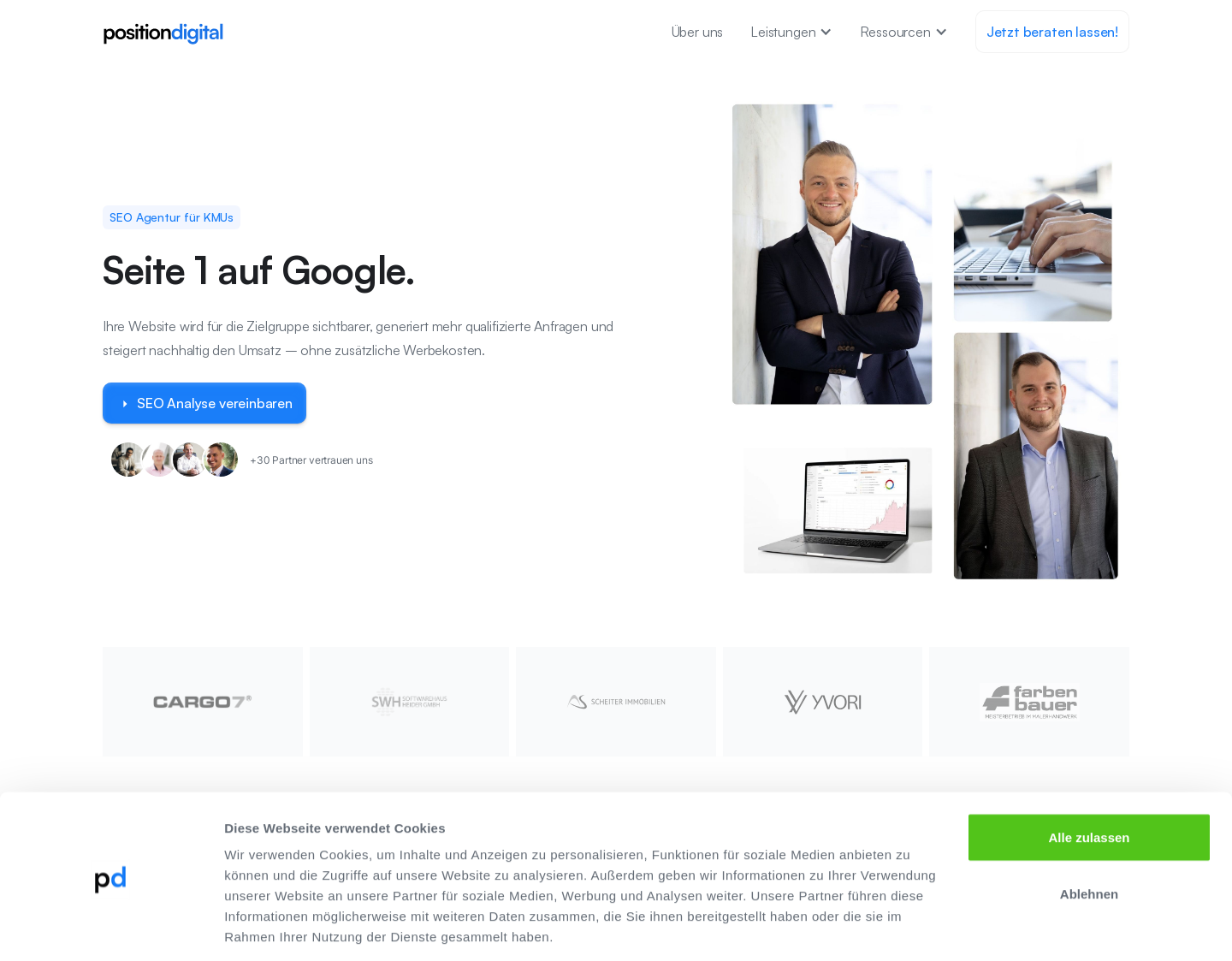 Aktuelle Website-Vorschau von Position Digital - SEO & Online Marketing